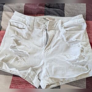 SO White Distressed Women's Jean Shorts
